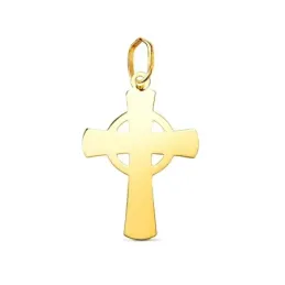 Cruz Celta Colgante en Oro de 18k con 22 mm. lisa brillo