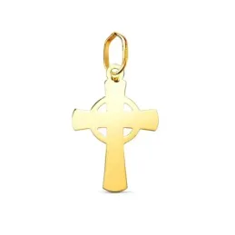 Cruz Celta Colgante en Oro de 18k con 18 mm. lisa acabada en brillo