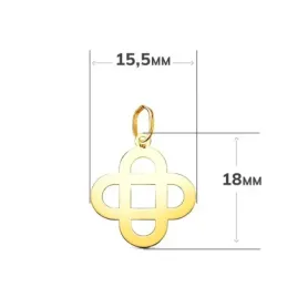 Cruz Matrimonial Colgante en Oro de 18k con acabado en brillo lisa