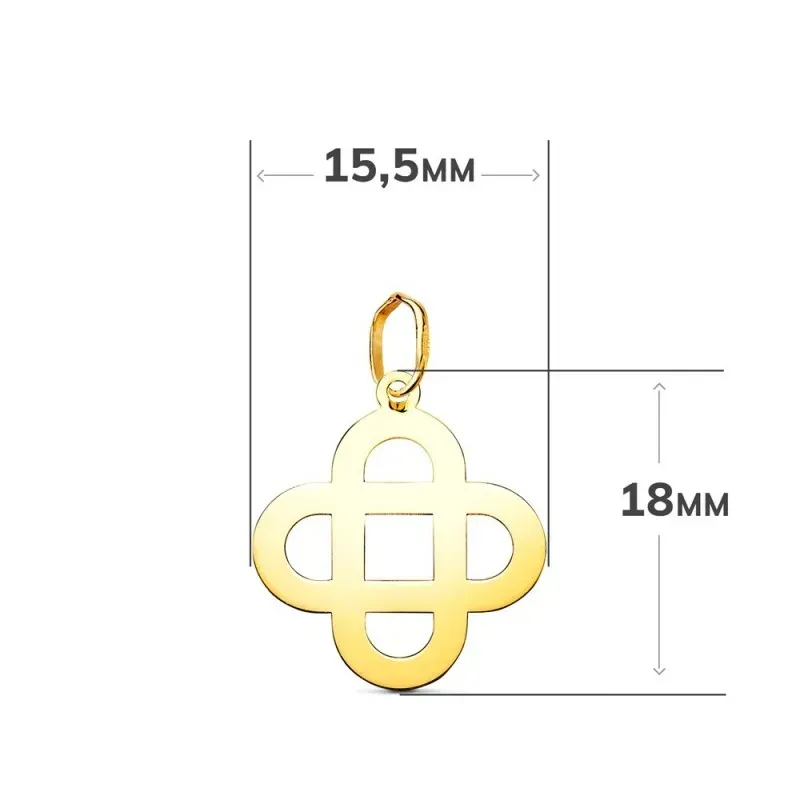 Cruz Matrimonial Colgante en Oro de 18k con acabado en brillo lisa