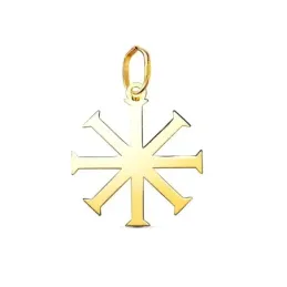 Cruz Bautismal Colgante en Oro de 18k con 18 mm. lisa acabada en bril