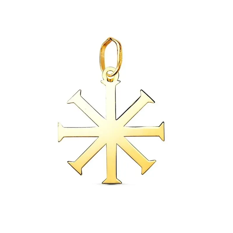 Cruz Bautismal Colgante en Oro de 18k con 18 mm. lisa acabada en bril