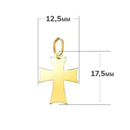 Cruz Colgante en Oro de 18k de 17.5 mm. lisa acabada en punta