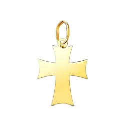 Cruz Colgante en Oro de 18k de 17.5 mm. lisa acabada en punta