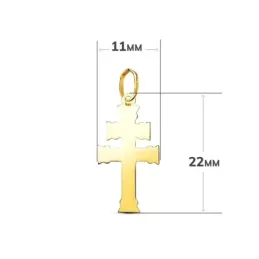 Cruz de Caravaca Amuleto Colgante en Oro de 18k con 22 mm. acabada en