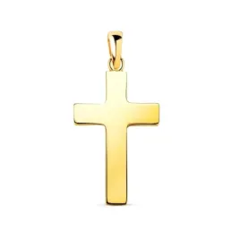 Cruz Colgante en Oro de 18k con 23 mm. hueca palo rectangular 1.5 mm.
