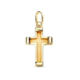 Cruz Colgante en Oro de 18k con 15 mm. bordes interiores matizados