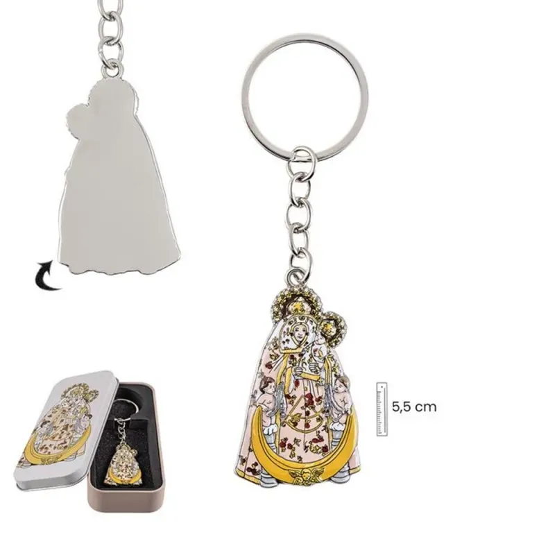 Virgen del Pino Llavero metálico de 5 cm. y 3 cm. de ancho con estuch