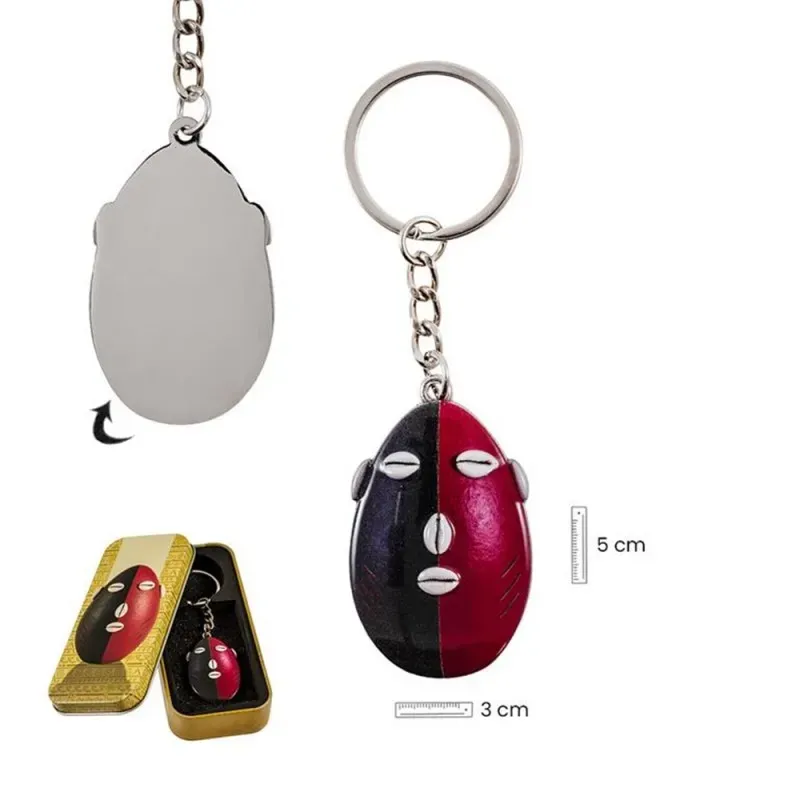 Cabeza de Elegua Llavero metálilco de 5 cm. y 3 cm. de ancho represen