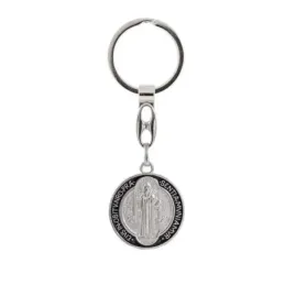 Medalla de San Benito Llavero metálico de 8.5 cm. y medalla de 3 cm.