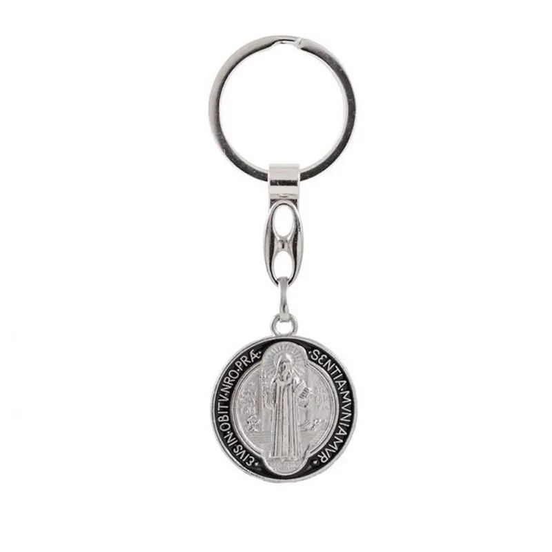 Medalla de San Benito Llavero metálico de 8.5 cm. y medalla de 3 cm.