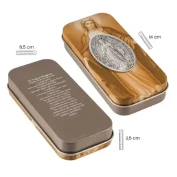 Medalla Virgen Milagrosa Llavero metálico de 4.5 cm. y 2.5 cm. de anc