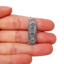 Colgante plata Ley 925m cartucho egipcio 29 mm. grabación egipcia per