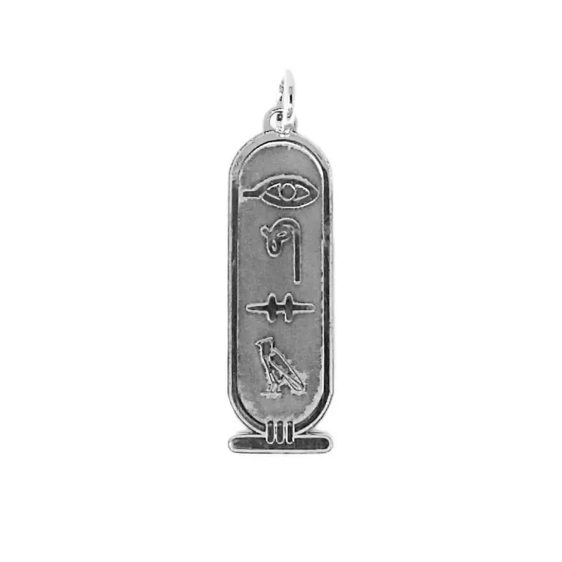 Colgante plata Ley 925m cartucho egipcio 29 mm. grabación egipcia per
