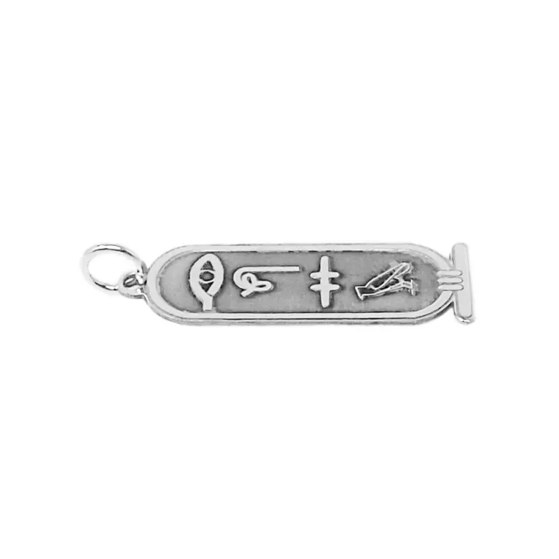 Colgante plata Ley 925m cartucho egipcio 29 mm. grabación egipcia per