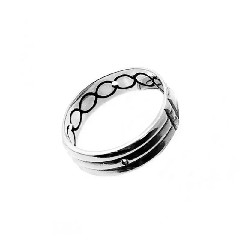 Sortija plata Ley 925m Atlante 6mm. ancho unisex