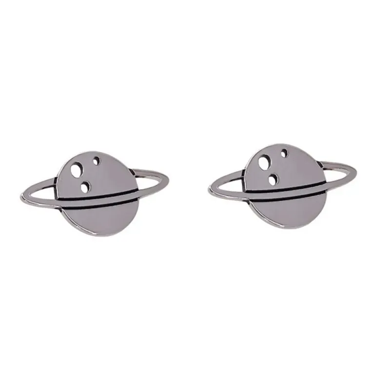Pendientes plata Ley 925m. mujer motivo planeta Saturno 7mm. anillo 13mm. cierre presión