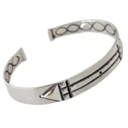 Pulsera plata Ley 925m brazalete diámetro 55mm. Atlante abierta mujer