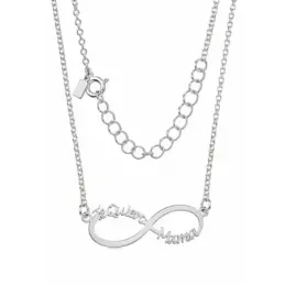 Gargantilla plata Ley 925m rolo 42cm. infinito TE QUIERO MAMÁ 3.5cm. mujer [AC1186]