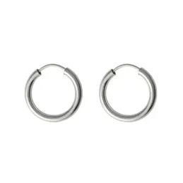 Pendientes aros plata Ley 925m lisos 15mm. diámetro interior [AC0344]