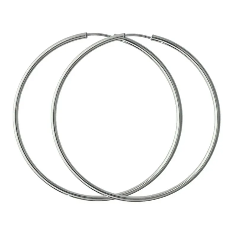 Pendientes aros plata Ley 925m finos lisos 55mm. diámetro [AC0230]