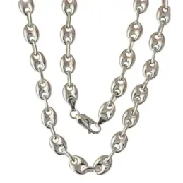 Cadena plata Ley 925m 50cm. modelo calabrote lisa cierre mosquetón
