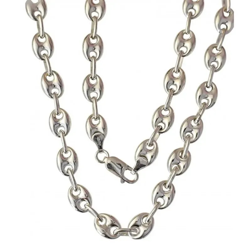 Cadena plata Ley 925m 50cm. modelo calabrote lisa cierre mosquetón