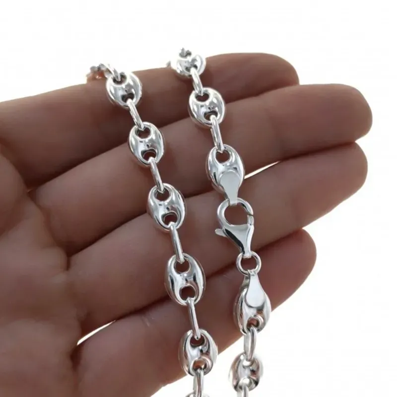 Cadena plata Ley 925m 50cm. modelo calabrote lisa cierre mosquetón