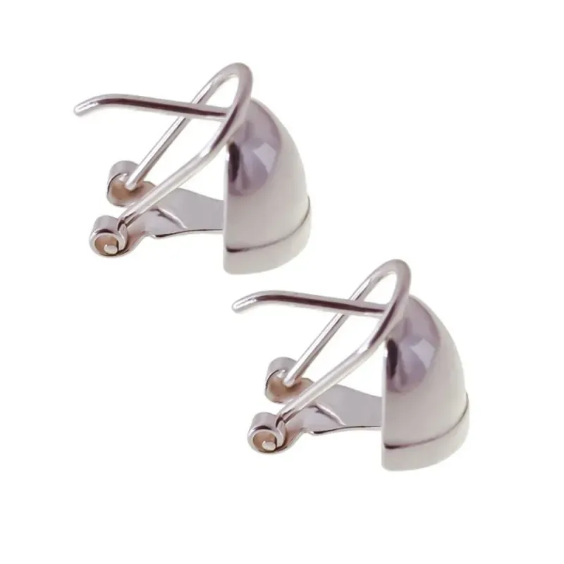 Pendientes fornitura plata Ley 925m. lisos mujer colmillos cierre omega