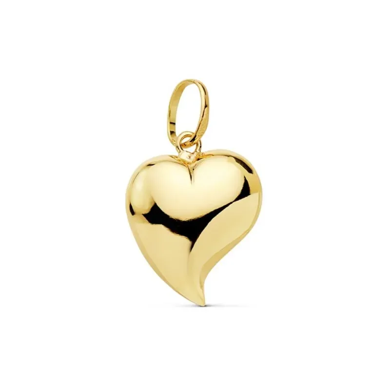 Colgante oro 18k motivo corazón 15mm. liso [AC0198]