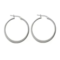 Pendientes plata Ley 925m aros 21mm. lisos planos