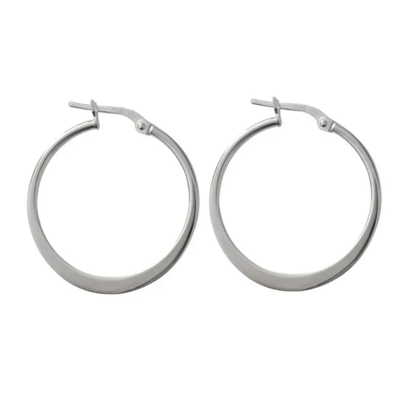 Pendientes plata Ley 925m aros 21mm. lisos planos