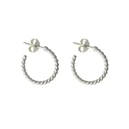 Pendientes plata Ley 925m aros 15mm. reliados cierre presión mujer [AC1181]