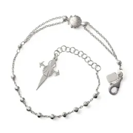 Escudo Cruz Camino Santiago Pulsera Plata Ley 925m 17.5 cm. doble cad