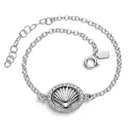 Concha Camino Santiago Pulsera Plata Ley 925m con 17 cm. rolo 2.8 mm.