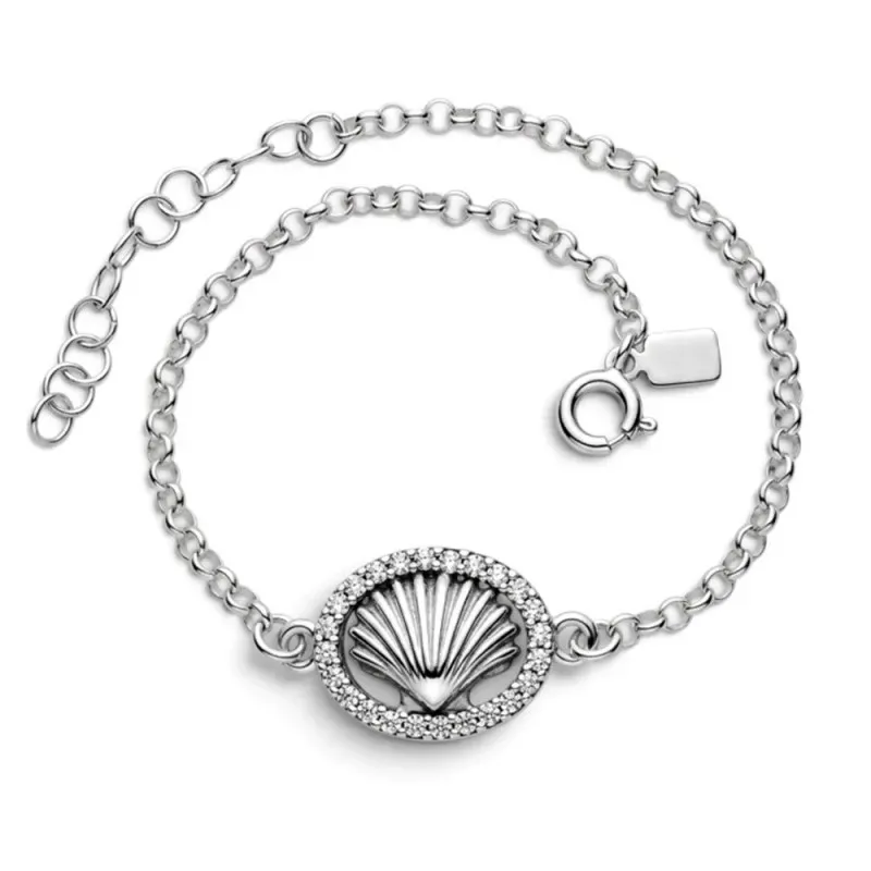 Concha Camino Santiago Pulsera Plata Ley 925m con 17 cm. rolo 2.8 mm.