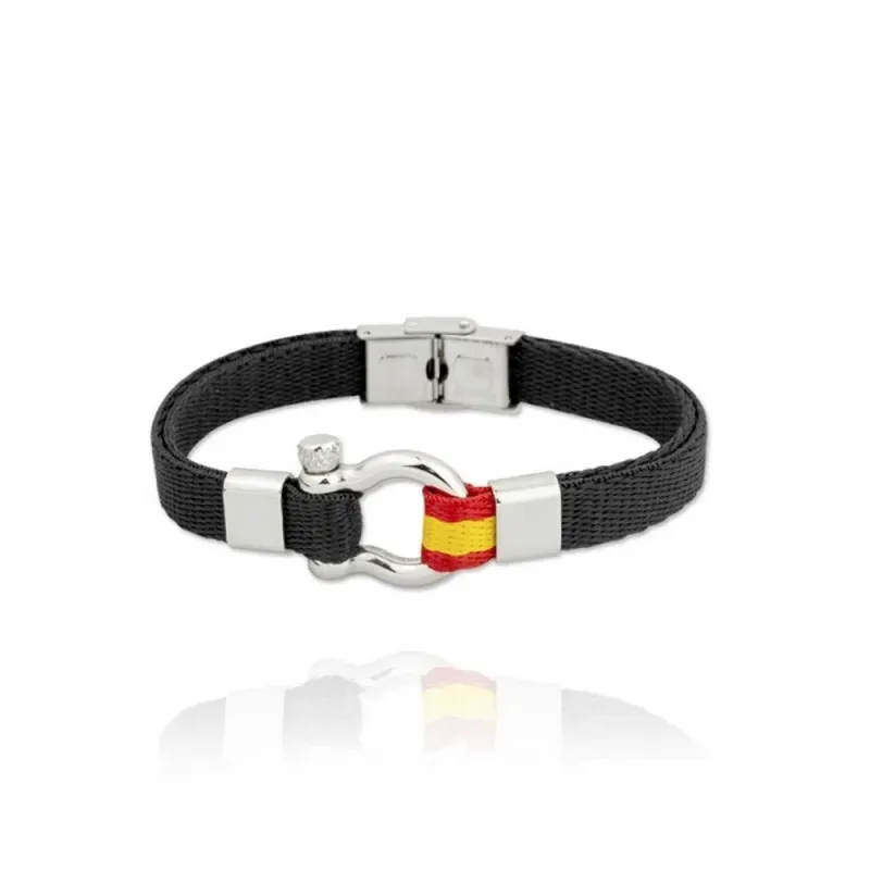 Pulsera Estribo en acero inoxidable con 21 cm. con detalles pulsera d