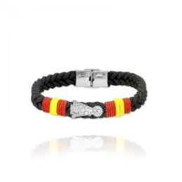 Virgen de los Desamparados Pulsera acero inoxidable 21 cm. trenzada d