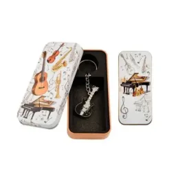 Guitarra Eléctrica Llavero metálico de 10 cm. y guitarra de 6 cm. esm