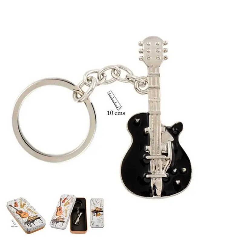 Guitarra Eléctrica Llavero metálico de 10 cm. y guitarra de 6 cm. esm