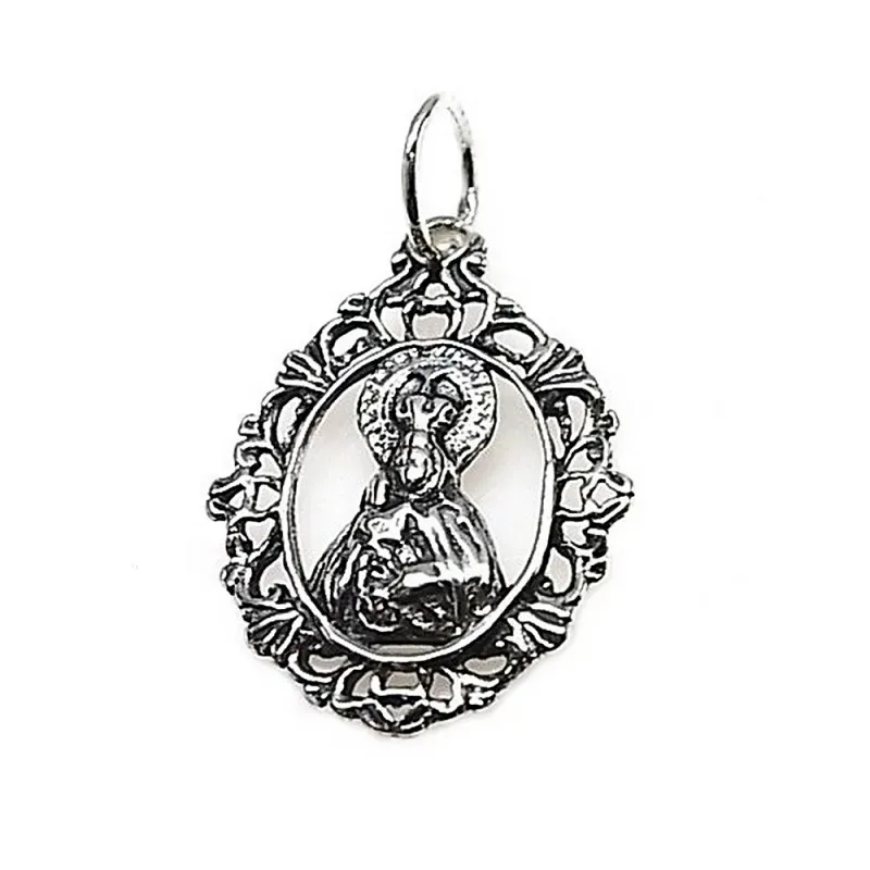 Colgante plata Ley 925m medalla Virgen del Mar [AB5305]