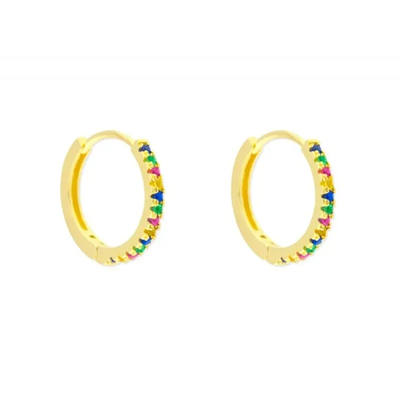 Aros Pendientes Argollas en Plata de Ley 925m chapados oro con 14 mm.