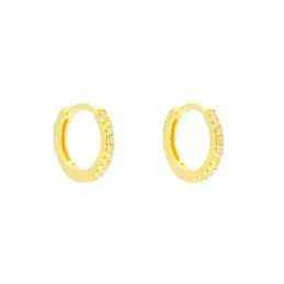 Aros Pendientes Argollas en Plata de Ley 925m chapados en oro con 12