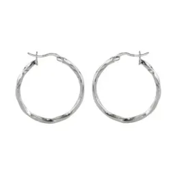 Aros Pendientes Argollas en Plata de Ley 925m con 30 mm. retorcidos