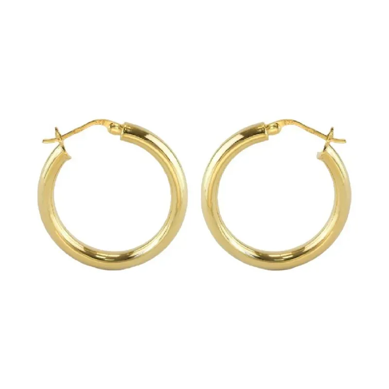 Aros Pendientes Argollas en Plata de Ley 925m chapados en oro con 30