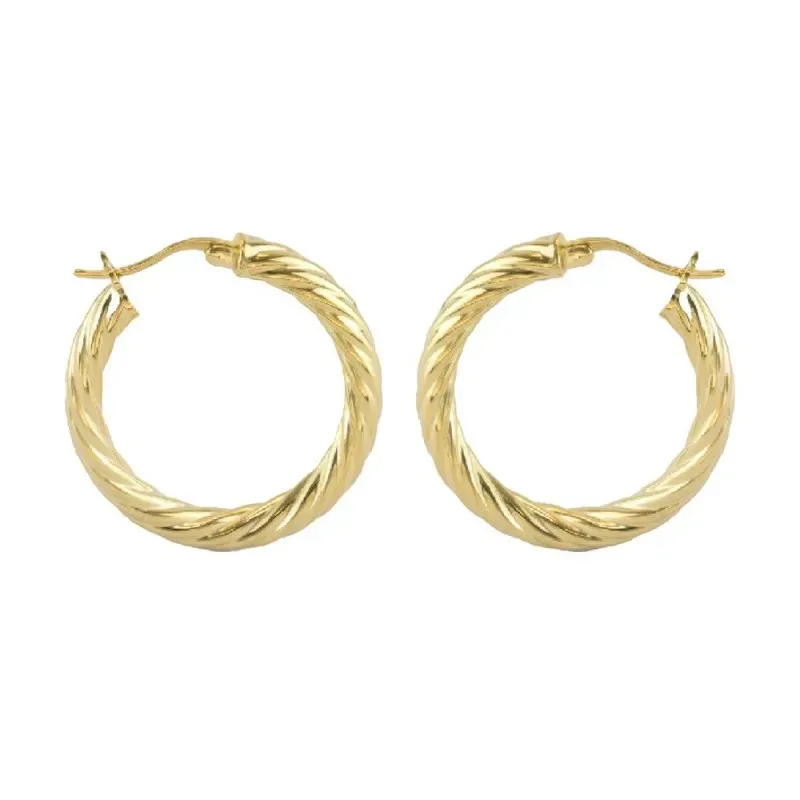 Aros Pendientes Argollas en Plata de Ley 925m chapados en oro con 30