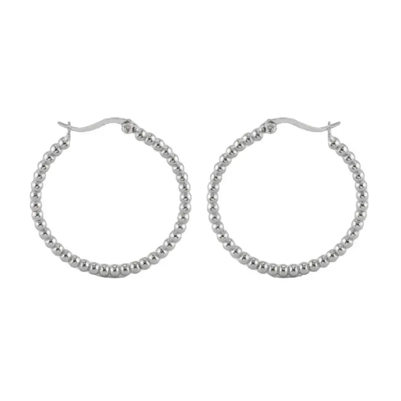 Aros Pendientes Argollas en Plata de Ley 925m con 30 mm. gallonados