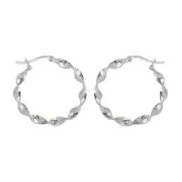 Aros Pendientes Argollas en Plata de Ley 925m con 30 mm. reliados bri