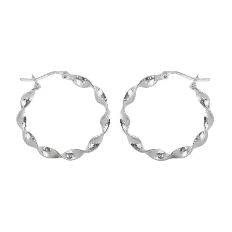 Aros Pendientes Argollas en Plata de Ley 925m con 30 mm. reliados bri