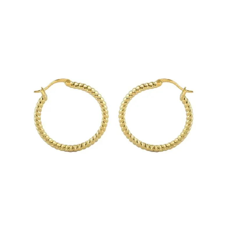 Aros Pendientes Argollas en Plata de Ley 925m chapados en oro con 25